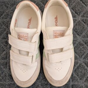Gola Kids Cream and Green Sneakers